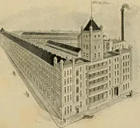 An illustration from Sanitary Manufacturing Co., Inc., manufacturers of Brusselette art rugs and upholstery specialties. (1902)