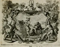 An illustration from Sapientiae symbolica : XIIII. emblematibus prudentiae morumque praecepta, explicans virutis commendationi dicata = Emblematische Weissheits-Regeln : in XIIII. Sinnbildern zur Erweckung der Liebe zur Tugend vorgestellet (1720)