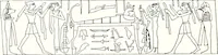 An illustration from Sarcophages de l'époque bubastite à l'époque saïte (1912)