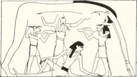 An illustration from Sarcophages de l'époque bubastite à l'époque saïte (1912)