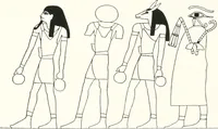 An illustration from Sarcophages de l'époque bubastite à l'époque saïte (1912)