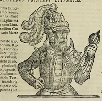 An illustration from Sarmatiae evropeae descriptio : qvae regnvm Poloniae, Litvaniam, Samogitiam, Rvssiam, Massoviam, Prvssiam, Pomeraniam, Livoniam, et Moschoviae Tartariaeqve partem complectitur (1581)