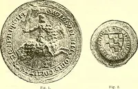 An illustration from Sceaux armoríes des Pays-Bas et des pays avoisinants (Belgique--Royaume des Pays-Bas--Luxembourg--Allemagne--France) recueil historique et héraldique (1898)