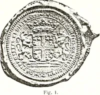 An illustration from Sceaux armoríes des Pays-Bas et des pays avoisinants (Belgique--Royaume des Pays-Bas--Luxembourg--Allemagne--France) recueil historique et héraldique (1898)