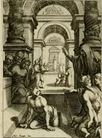 An illustration from Scelta d'alcuni miracoli e grazie della Santissima Nunziata di Firenze (1636)
