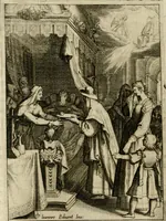 An illustration from Scelta d'alcuni miracoli e grazie della Santissima Nunziata di Firenze (1636)