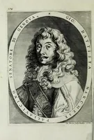 An illustration from Scena d'huomeni illustri d'Europa (1658)