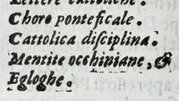 An illustration from Scena letteraria de gli scrittori Bergamaschi : aperta alla curiosita' de suoi concittadini (1664)