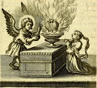 An illustration from Schola cordis siue aversi à deo cordis ac eumdem reductio, et instructio .. (1663)
