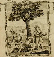 An illustration from The school of the heart, or, The heart (of itself gone away from God) brought back again to Him, and instructed by Him : in forty-seven emblems (1778)