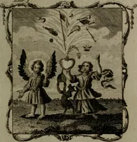 An illustration from The school of the heart, or, The heart (of itself gone away from God) brought back again to Him, and instructed by Him : in forty-seven emblems (1778)