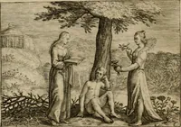 An illustration from Emblemata Florentii Schoonhovii I.C. Goudani, partim moralia, partim etiam civilia. Cum latiori eorundem ejusdem auctoris interpretatione. Accedunt et alia quaedam poëmatia in alijs poëmatum suorum libris non contenta (1618)