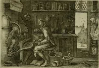 An illustration from Emblemata Florentii Schoonhovii I.C. Goudani, partim moralia, partim etiam civilia. Cum latiori eorundem ejusdem auctoris interpretatione. Accedunt et alia quaedam poëmatia in alijs poëmatum suorum libris non contenta (1618)