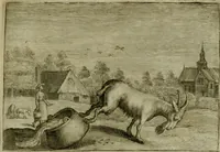 An illustration from Emblemata Florentii Schoonhovii I.C. Goudani, partim moralia, partim etiam civilia. Cum latiori eorundem ejusdem auctoris interpretatione. Accedunt et alia quaedam poëmatia in alijs poëmatum suorum libris non contenta (1618)