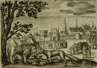 An illustration from Emblemata Florentii Schoonhovii I.C. Goudani, partim moralia, partim etiam civilia. Cum latiori eorundem ejusdem auctoris interpretatione. Accedunt et alia quaedam poëmatia in alijs poëmatum suorum libris non contenta (1618)