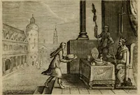An illustration from Emblemata Florentii Schoonhovii I.C. Goudani, partim moralia, partim etiam civilia. Cum latiori eorundem ejusdem auctoris interpretatione. Accedunt et alia quaedam poëmatia in alijs poëmatum suorum libris non contenta (1618)