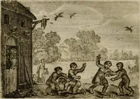 An illustration from Emblemata Florentii Schoonhovii I.C. Goudani, partim moralia, partim etiam civilia. Cum latiori eorundem ejusdem auctoris interpretatione. Accedunt et alia quaedam poëmatia in alijs poëmatum suorum libris non contenta (1618)