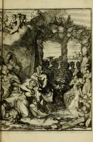 An illustration from Schouburgh der Nederlandse veranderingen : geopent in ses tooneelen, waer op de wisselbeurten des Vereenigde Staets door den Fransen oorlog gebrouwen : in historieele sinnebeelden vertoont en beschreven zijn (1674)