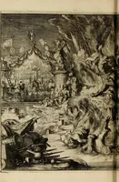 An illustration from Schouburgh der Nederlandse veranderingen : geopent in ses tooneelen, waer op de wisselbeurten des Vereenigde Staets door den Fransen oorlog gebrouwen : in historieele sinnebeelden vertoont en beschreven zijn (1674)