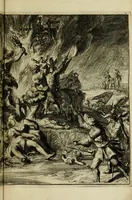 An illustration from Schouburgh der Nederlandse veranderingen : geopent in ses tooneelen, waer op de wisselbeurten des Vereenigde Staets door den Fransen oorlog gebrouwen : in historieele sinnebeelden vertoont en beschreven zijn (1674)