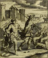 An illustration from Schouwtoneel des menschelyken leevens, of, Lessen der wysheid : uytgedrukt in 103. fraaye konstplaaten, welker zinspeelingen uyt Horatius verzaamellt zyn (1755)