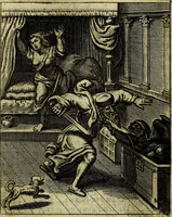 An illustration from Schouwtoneel des menschelyken leevens, of, Lessen der wysheid : uytgedrukt in 103. fraaye konstplaaten, welker zinspeelingen uyt Horatius verzaamellt zyn (1755)