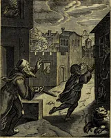 An illustration from Schouwtoneel des menschelyken leevens, of, Lessen der wysheid : uytgedrukt in 103. fraaye konstplaaten, welker zinspeelingen uyt Horatius verzaamellt zyn (1755)