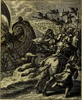 An illustration from Schouwtoneel des menschelyken leevens, of, Lessen der wysheid : uytgedrukt in 103. fraaye konstplaaten, welker zinspeelingen uyt Horatius verzaamellt zyn (1755)