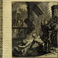 An illustration from Schouwtoneel des menschelyken leevens, of, Lessen der wysheid : uytgedrukt in 103. fraaye konstplaaten, welker zinspeelingen uyt Horatius verzaamellt zyn (1755)