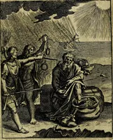An illustration from Schouwtoneel des menschelyken leevens, of, Lessen der wysheid : uytgedrukt in 103. fraaye konstplaaten, welker zinspeelingen uyt Horatius verzaamellt zyn (1755)