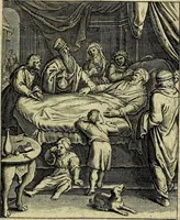 An illustration from Schouwtoneel des menschelyken leevens, of, Lessen der wysheid : uytgedrukt in 103. fraaye konstplaaten, welker zinspeelingen uyt Horatius verzaamellt zyn (1755)