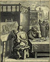 An illustration from Schouwtoneel des menschelyken leevens, of, Lessen der wysheid : uytgedrukt in 103. fraaye konstplaaten, welker zinspeelingen uyt Horatius verzaamellt zyn (1755)