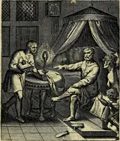 An illustration from Schouwtoneel des menschelyken leevens, of, Lessen der wysheid : uytgedrukt in 103. fraaye konstplaaten, welker zinspeelingen uyt Horatius verzaamellt zyn (1755)