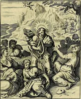 An illustration from Schouwtoneel des menschelyken leevens, of, Lessen der wysheid : uytgedrukt in 103. fraaye konstplaaten, welker zinspeelingen uyt Horatius verzaamellt zyn (1755)