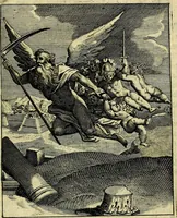 An illustration from Schouwtoneel des menschelyken leevens, of, Lessen der wysheid : uytgedrukt in 103. fraaye konstplaaten, welker zinspeelingen uyt Horatius verzaamellt zyn (1755)