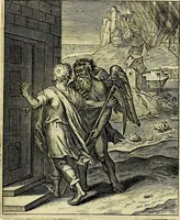 Picture 88 of 105 from Schouwtoneel des menschelyken leevens, of, Lessen der wysheid : uytgedrukt in 103. fraaye konstplaaten, welker zinspeelingen uyt Horatius verzaamellt zyn (1755), leaf 356