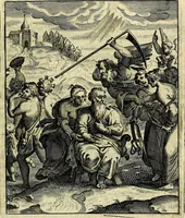 An illustration from Schouwtoneel des menschelyken leevens, of, Lessen der wysheid : uytgedrukt in 103. fraaye konstplaaten, welker zinspeelingen uyt Horatius verzaamellt zyn (1755)