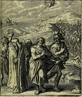 An illustration from Schouwtoneel des menschelyken leevens, of, Lessen der wysheid : uytgedrukt in 103. fraaye konstplaaten, welker zinspeelingen uyt Horatius verzaamellt zyn (1755)