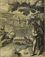 An illustration from Schouwtoneel des menschelyken leevens, of, Lessen der wysheid : uytgedrukt in 103. fraaye konstplaaten, welker zinspeelingen uyt Horatius verzaamellt zyn (1755)