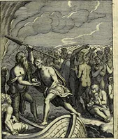 An illustration from Schouwtoneel des menschelyken leevens, of, Lessen der wysheid : uytgedrukt in 103. fraaye konstplaaten, welker zinspeelingen uyt Horatius verzaamellt zyn (1755)