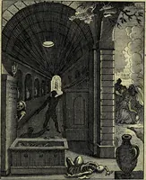 An illustration from Schouwtoneel des menschelyken leevens, of, Lessen der wysheid : uytgedrukt in 103. fraaye konstplaaten, welker zinspeelingen uyt Horatius verzaamellt zyn (1755)