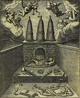 Picture 105 of 105 from Schouwtoneel des menschelyken leevens, of, Lessen der wysheid : uytgedrukt in 103. fraaye konstplaaten, welker zinspeelingen uyt Horatius verzaamellt zyn (1755), leaf 424