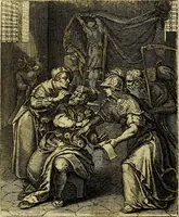 An illustration from Schouwtoneel des menschelyken leevens, of, Lessen der wysheid : uytgedrukt in 103. fraaye konstplaaten, welker zinspeelingen uyt Horatius verzaamellt zyn (1755)