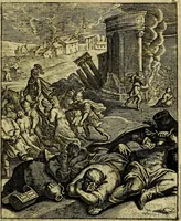 An illustration from Schouwtoneel des menschelyken leevens, of, Lessen der wysheid : uytgedrukt in 103. fraaye konstplaaten, welker zinspeelingen uyt Horatius verzaamellt zyn (1755)