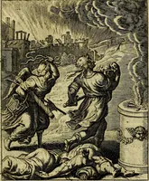An illustration from Schouwtoneel des menschelyken leevens, of, Lessen der wysheid : uytgedrukt in 103. fraaye konstplaaten, welker zinspeelingen uyt Horatius verzaamellt zyn (1755)