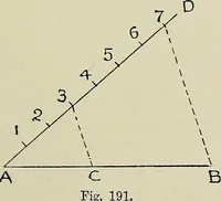 An illustration from Science and art drawing : complete geometrical course ; consisting of plane and solid geometry, orthographic and isometric projection, projection of shadow's the principles of map projection, graphic arithmetic and graphic statics (1895)
