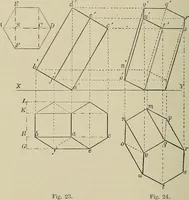 An illustration from Science and art drawing : complete geometrical course ; consisting of plane and solid geometry, orthographic and isometric projection, projection of shadow's the principles of map projection, graphic arithmetic and graphic statics (1895)