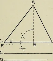 An illustration from Science and art drawing : complete geometrical course ; consisting of plane and solid geometry, orthographic and isometric projection, projection of shadow's the principles of map projection, graphic arithmetic and graphic statics (1895)