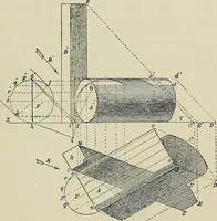 An illustration from Science and art drawing : complete geometrical course ; consisting of plane and solid geometry, orthographic and isometric projection, projection of shadow's the principles of map projection, graphic arithmetic and graphic statics (1895)