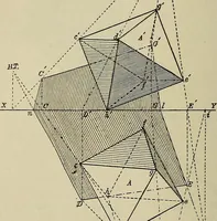 An illustration from Science and art drawing : complete geometrical course ; consisting of plane and solid geometry, orthographic and isometric projection, projection of shadow's the principles of map projection, graphic arithmetic and graphic statics (1895)